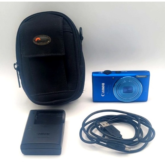 Canon PowerShot ELPH 115 IS 16MP Digital Camera Blue w CASE...
